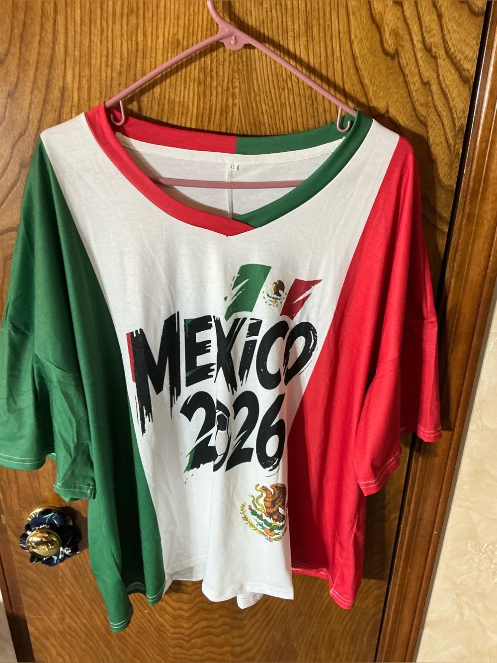 Mexico 2026 MenS Colorblock T‑Shirt - White, Green & Red